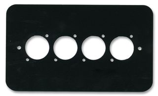 84511-RC - 2-Gang Quad XLR / Speakon / RJ45 Wall Plate Black - Rounded Corners
