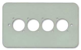 84511-RCS - 2-Gang Quad XLR / Speakon / RJ45 Wall Plate Silver - Rounded Corners
