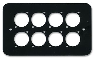 84511-8RC - 2-Gang 8x XLR / Speakon / RJ45 Wall Plate Black - Rounded Corners