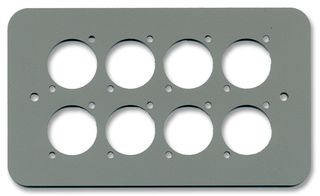84511-8RCS - 2-Gang 8x XLR / Speakon / RJ45 Wall Plate Silver - Rounded Corners