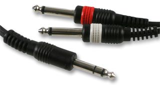 PSG01365 - 6.35mm (1/4") Stereo Jack Plug to 2x Mono Jack Plugs Lead, 1.5m Black