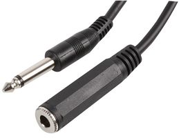 PSG00042 - 6.35mm (1/4") Mono Jack Plug to Socket Lead, 3m Black