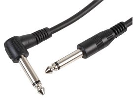 PSG00079 - Right Angle 6.35mm (1/4") Mono Jack Plug to Straight Plug Lead, 3m Black