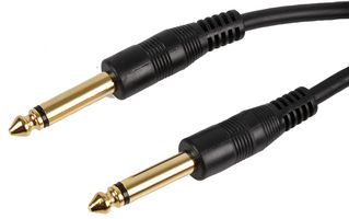 PSG00084 - 6.35mm (1/4") Mono Jack Plug to Plug Lead, 3m Black