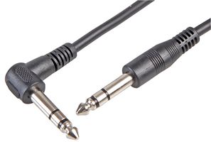 PSG00093 - 6.35mm (1/4") Stereo Jack Plug to Plug Lead, 2m Black