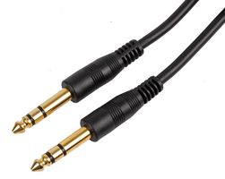 PSG00100 - 6.35mm (1/4") Stereo Jack Plug to Plug Lead, 10m Black