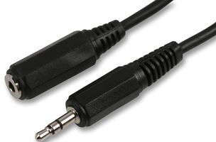 PSG03081 - 3.5mm Stereo Jack Plug to Socket Lead, 1m Black