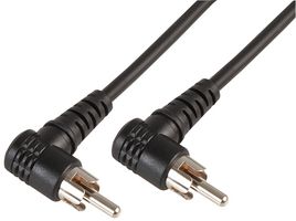PSG00131 - Right Angled Phono (RCA) Male to Right Angled Male Lead, 1m Black