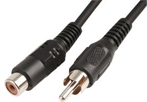 PSG00135 - Phono (RCA) Male to Female Lead, 1.2m Black