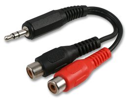 PSG00208 - 3.5mm Stereo Jack Plug to 2x Phono (RCA) Sockets Adaptor Lead