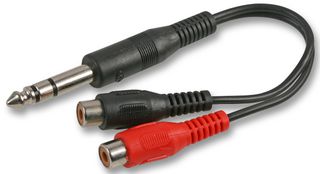 PSG00215 - Twin Phono (RCA) Sockets to 6.35mm (1/4") Stereo Jack Plug Adaptor Lead