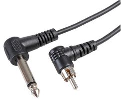 PSG00226 - 6.35mm (1/4") Mono Jack Plug to Phono (RCA) Plug Lead, 1m Black