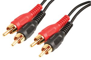 PSG00234 - 2x Phono (RCA) Male to 2x Phono Male Lead, 2m Black