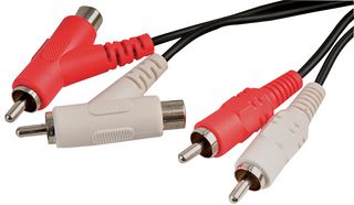 PSG00468 - 2x Phono (RCA) Male to 2x (Stackable) Phono Male Lead, 3m Black