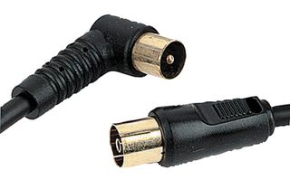 PSG00599 - TV Aerial Coaxial Lead, 90 Degree Male to Female, 1.5m Black