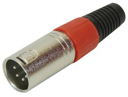 PSG01315 - 4 Pole XLR Plug with Red Coloured Strain Relief