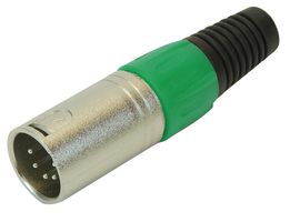 PSG01323 - 5 Pole XLR Plug with Green Coloured Strain Relief