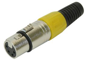 PSG01332 - 4 Pole XLR Socket with Yellow Coloured Strain Relief