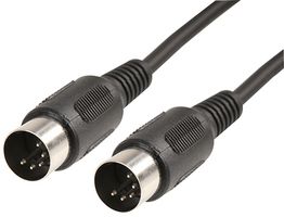PSG00912 - 5 Pin 180 Degree Male to Male DIN Lead, 1.2m Black
