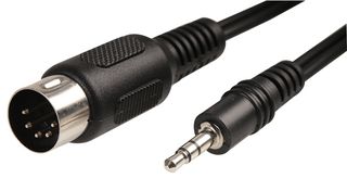 PSG00915 - 5 Pin 180° DIN to 3.5mm Stereo Jack Lead, 2m Black