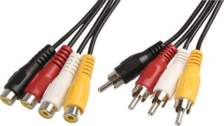 PSG00916 - 4x Phono (RCA) Female to 4x Male Lead, 1.5m Black