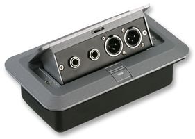 F267WE - AV Floor Box with 2x XLR Panel Plugs & 2x 6.35mm Stereo Jack Sockets