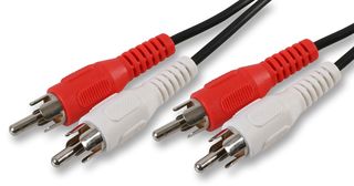 PSG03051 - 2x Phono (RCA) Male to 2x Male Lead, 0.25m Black