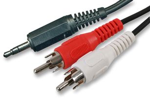PSG02699 - 3.5mm Stereo Jack Plug to 2x Phono (RCA) Plugs Lead, 1.8m Black