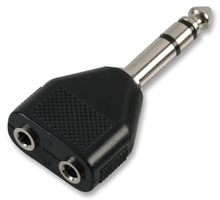 PSG02741 - 2x 3.5mm Mono Jack Sockets to 1x 6.35mm Stereo Jack Plug Splitter Adaptor
