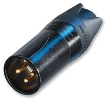 NC3MXX-14-B-D - XLR Plug, 3 Pole, Black / Gold
