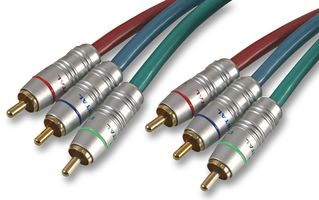 PSG03241 - 3x RGB Phono (RCA) Male to 3x Male Lead, 2m Colour Coded