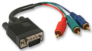 PSG03246 - 15 Pin VGA (D Sub) Male to 3x Phono (RCA) Male Lead, 1m Black