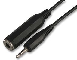PSG03258 - 6.35mm (1/4") to 3.5mm Stereo Jack Socket to Plug Lead, 1.8m Black
