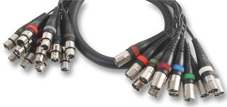 PLS00102 - 12 Way XLR Male to Female Multicore Loom, 5m Black