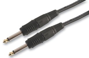 PLS00144 - 6.35mm (1/4") Mono Jack to Jack Guitar Lead, 10m Black