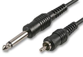 PLS00177 - 6.35mm (1/4") Mono Jack to Phono (RCA) Plug to Plug Lead, 3m Black