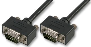 403-M-M-2M - Low Profile 15 Pin VGA Male to Male Monitor Lead, 2m Black