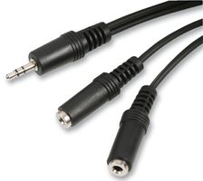112.046UK - 3.5mm Stereo Jack Plug to Twin Sockets Headphone Splitter, 1.2m Black