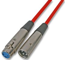 G113MA - 3 Pin XLR Male to Female Klotz Patch Lead, 1m Red