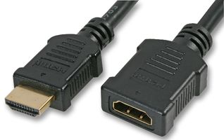 PSG03662 - High Speed 4K UHD HDMI, Male to Female, Gold Plated Connectors, 2m Black