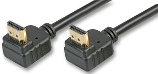 PSG03666 - High Speed 4K UHD HDMI Lead, 90° to 90°, Gold Plated Connectors, 2m Black