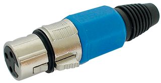 AV21555 - XLR Socket, 3 Pole, In Line, Blue