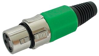 AV21556 - XLR Socket, 3 Pole, In Line, Green