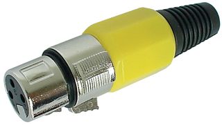 CA100Y - XLR Socket, 3 Pole, In Line, Yellow