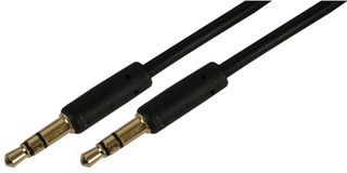 PSG03743 - Slim 3.5mm Stereo Jack Plug to Plug Lead, 0.5m Black