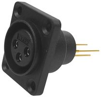 CP30071 - Panel Mount Airtight 3-Pin XLR Socket, Vertical PCB Mount
