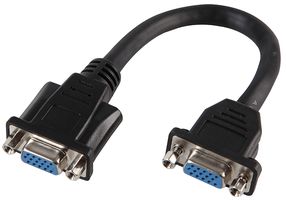 PSG03799 - 15 Pin VGA Female to Female Panel Mount Adaptor Lead, 140mm Black