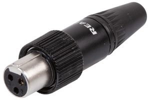 RT3FCT-B - Mini-XLR, In Line Socket, Screwlock, 3 Pole