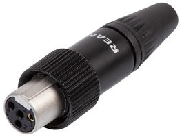 RT4FCT-B - Mini-XLR, In Line Socket, Screwlock, 4 Pole