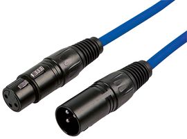 XF-XM300BL - 3 Pin XLR Male to Female Patch Lead, 3m Blue